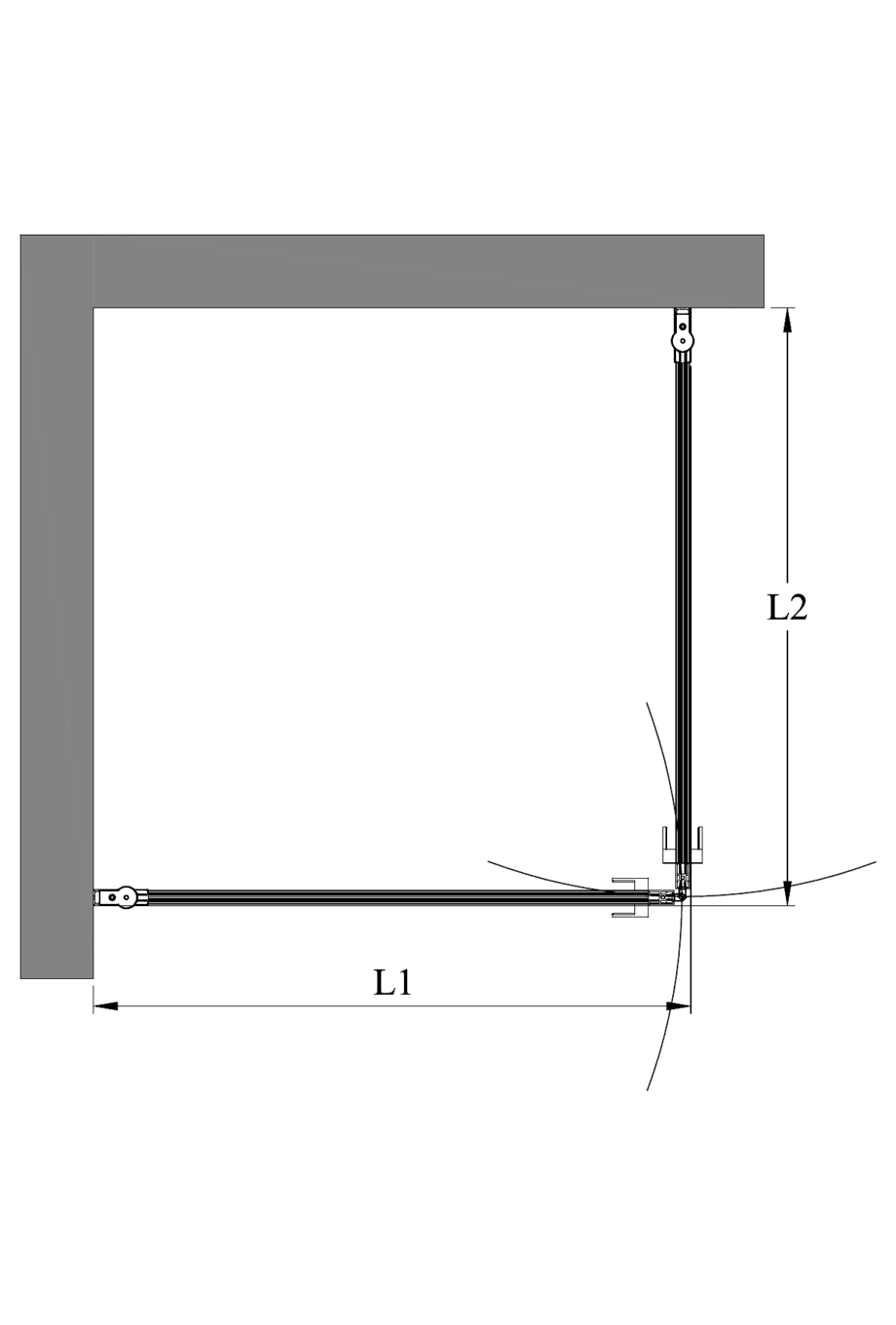 Shower enclosure Hietakari Bläk 802 Shanghai, hinged door + hinged door – 2