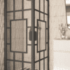 Shower enclosure Hietakari Bläk 802 Shanghai, white frame, clear glass Shower enclosure Hietakari Bläk 802 Shanghai, hinged door + hinged door