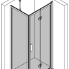 Shower enclosure Hietakari Bläk 887 New York – 3D drawing Shower enclosure Hietakari Bläk 887 New York, fixed wall + folding door – 3