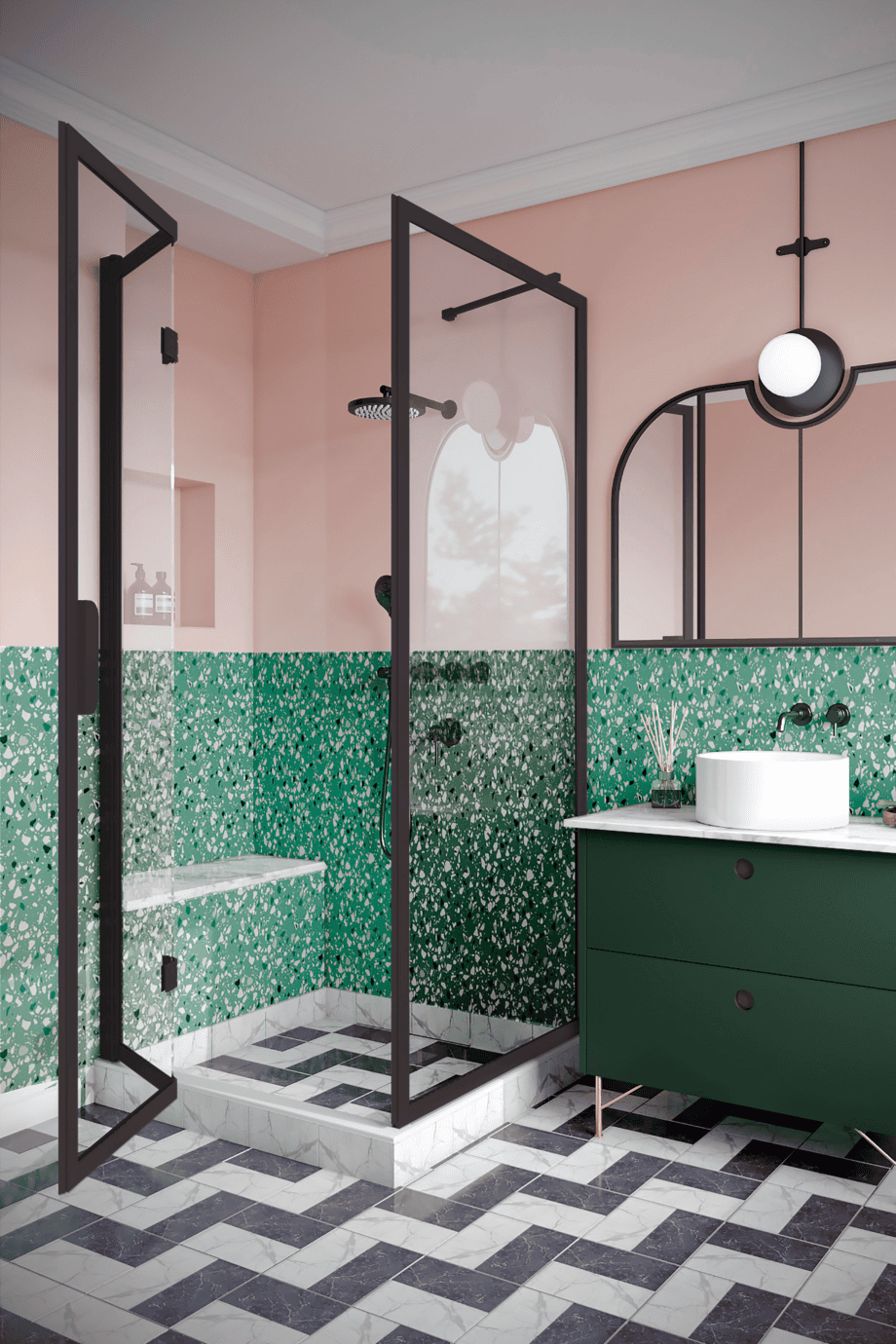 Shower enclosure Hietakari Bläk 887 New York, Cocoa frame, bronze tinted glass Shower enclosure Hietakari Bläk 887 New York, Cocoa frame, bronze tinted glass