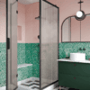 Shower enclosure Hietakari Bläk 887 New York, black frame, reeded glass Shower enclosure Hietakari Bläk 887 New York, black frame, reeded glass