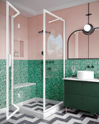 Shower enclosure Hietakari Bläk 887 New York, fixed wall + folding door