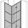 Shower enclosure Hietakari Bläk 888 Tokyo – 3D drawing Shower enclosure Hietakari Bläk 888 Tokyo, fixed wall + folding door – 3