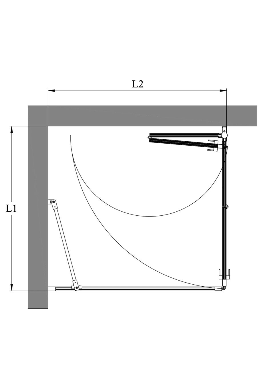 Shower enclosure Hietakari Bläk 888 Tokyo, fixed wall + folding door – 2