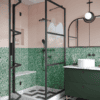Shower enclosure Hietakari Bläk 888 Tokyo, black frame, clear glass Shower enclosure Hietakari Bläk 888 Tokyo, fixed wall + folding door – 4