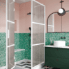 Shower enclosure Hietakari Bläk 888 Tokyo, white frame, reeded glass Shower enclosure Hietakari Bläk 888 Tokyo, white frame, reeded glass