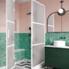 Shower enclosure Hietakari Bläk 888 Tokyo, white frame, satin frosted glass Shower enclosure Hietakari Bläk 888 Tokyo, white frame, satin frosted glass