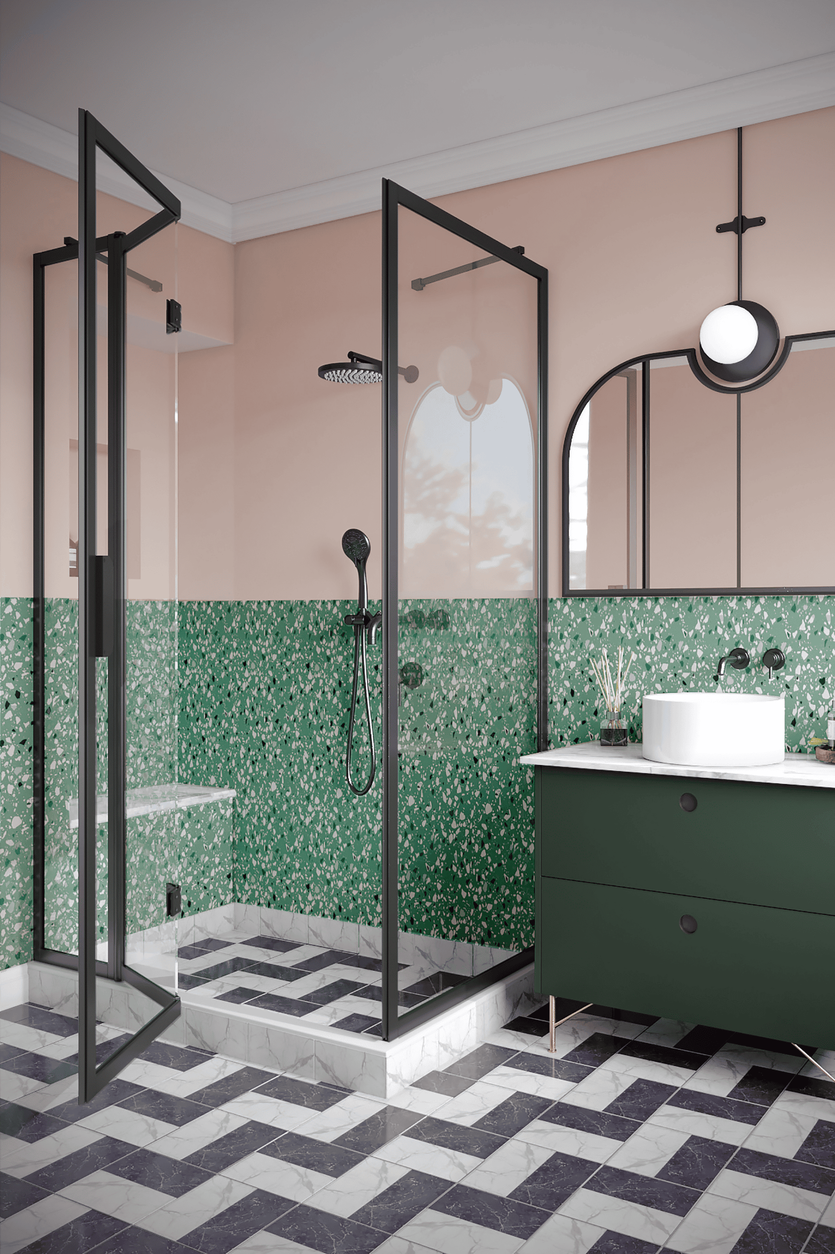 Shower enclosure Hietakari Bläk 890 New York, black frame, clear glass Shower enclosure Hietakari Bläk 890 New York, black frame, clear glass