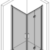 Shower enclosure Hietakari Bläk 893 New York – 3D drawing Shower enclosure Hietakari Bläk 893 New York, hinged door + folding door – 3