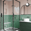Shower enclosure Hietakari Bläk 893 New York, black frame, reeded glass Shower enclosure Hietakari Bläk 893 New York, black frame, reeded glass