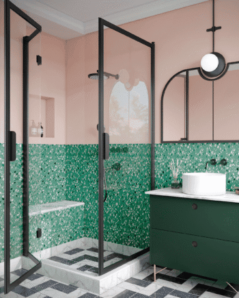 Shower enclosure Hietakari Bläk 893 New York, hinged door + folding door