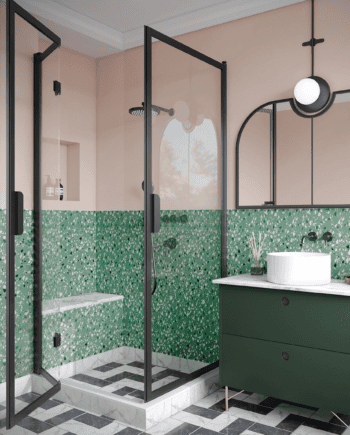 Shower enclosure Hietakari Bläk 893 New York, hinged door + folding door