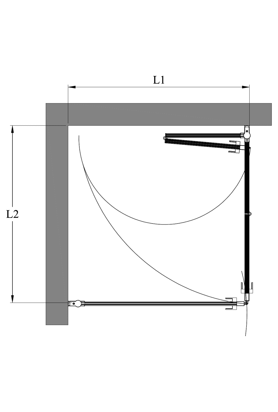 Shower enclosure Hietakari Bläk 894 Tokyo – dimension drawing Shower enclosure Hietakari Bläk 894 Tokyo – dimension drawing