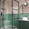 Shower enclosure Hietakari Bläk 894 Tokyo, white frame, clear glass Shower enclosure Hietakari Bläk 894 Tokyo, hinged door + folding door