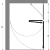 Shower enclosure Hietakari Bläk 896 New York – dimension drawing Shower enclosure Hietakari Bläk 896 New York, hinged door + folding door with fixed part – 2
