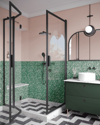 Shower enclosure Hietakari Bläk 896 New York, hinged door + folding door with fixed part