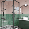 Shower enclosure Hietakari Bläk 897 Tokyo, white frame, reeded glass Shower enclosure Hietakari Bläk 897 Tokyo, white frame, reeded glass