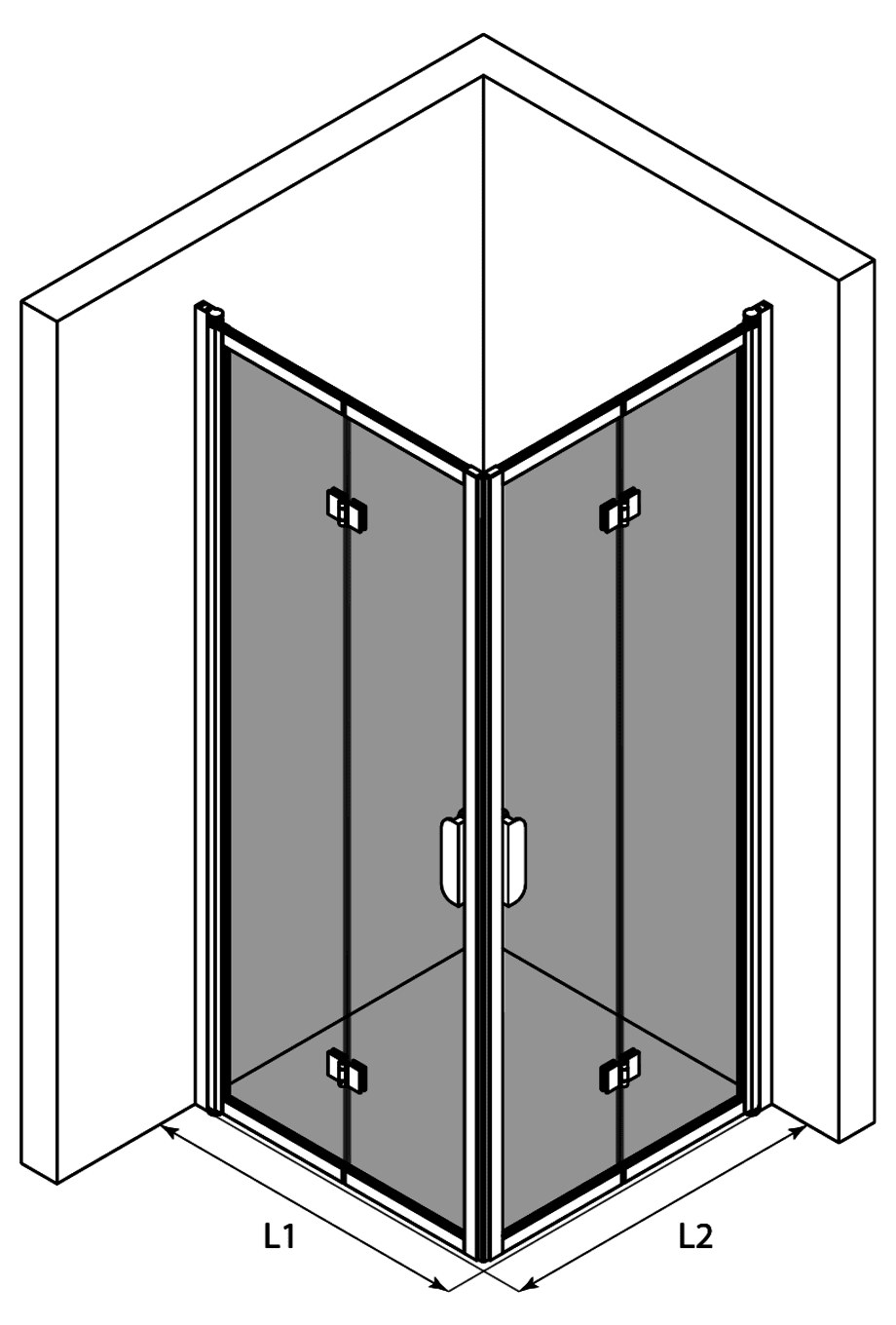 Shower enclosure Hietakari Bläk 899 New York, folding door + folding door – 3