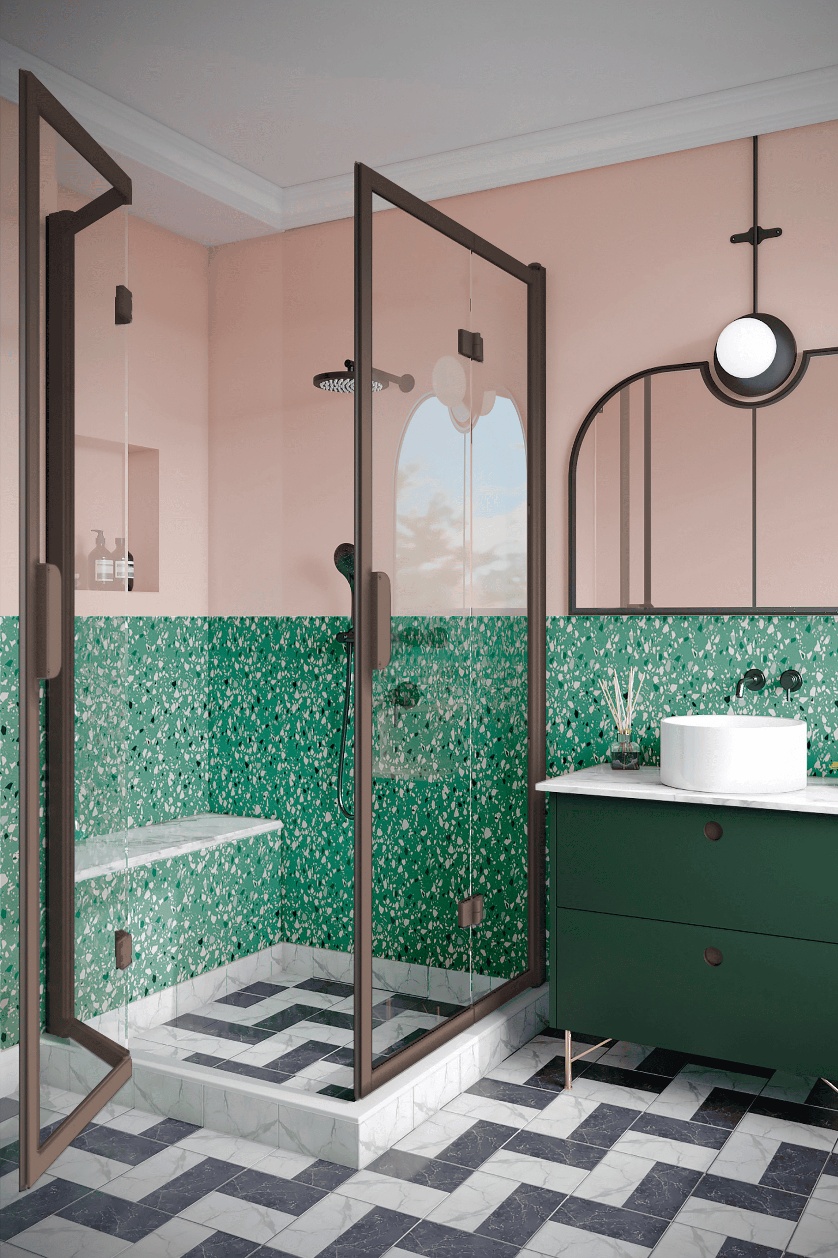 Shower enclosure Hietakari Bläk 899 New York, folding door + folding door – 6