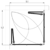 Shower enclosure Hietakari Bläk 899 New York – dimension drawing Shower enclosure Hietakari Bläk 899 New York, folding door + folding door – 2