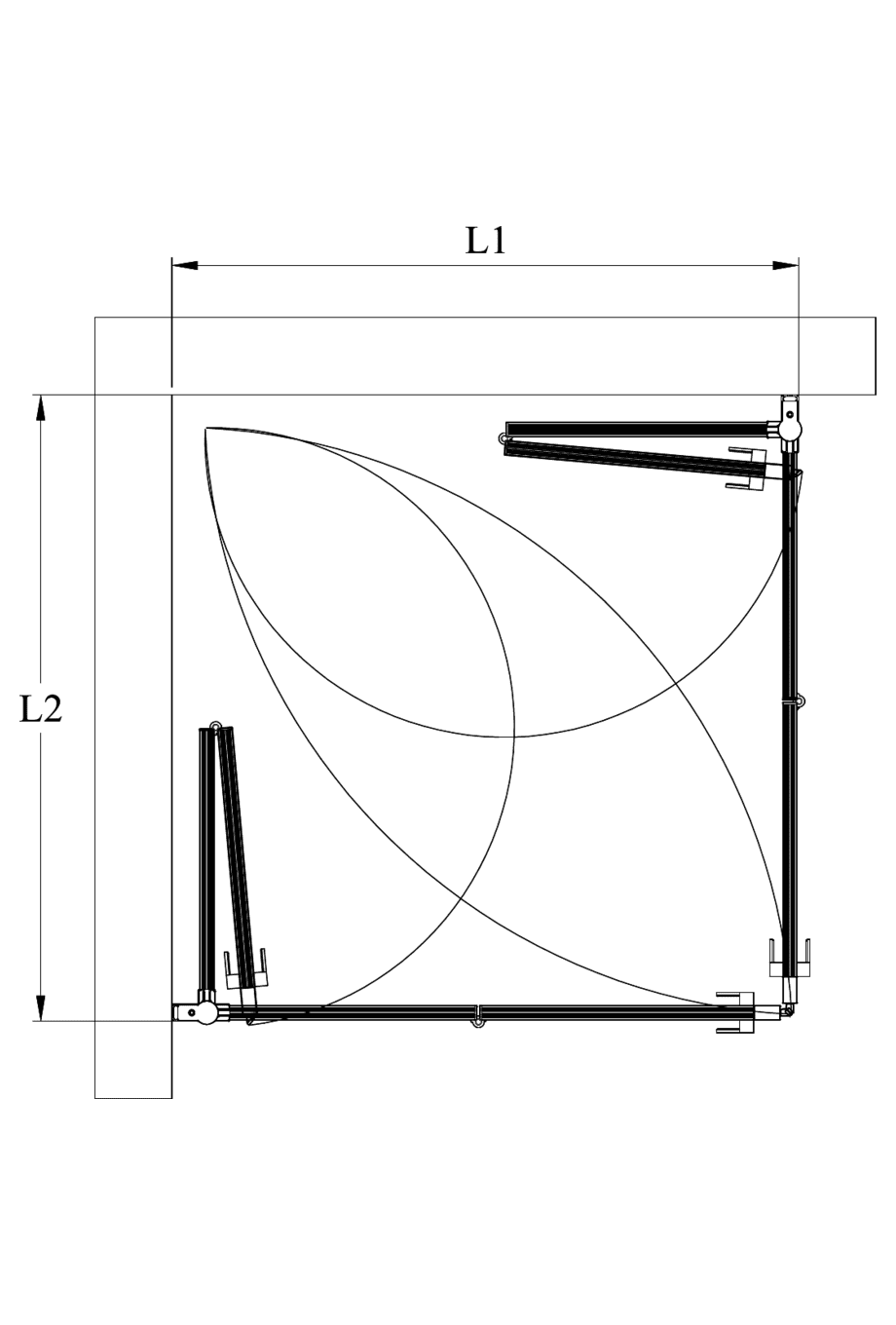 Shower enclosure Hietakari Bläk 899 New York, folding door + folding door – 2