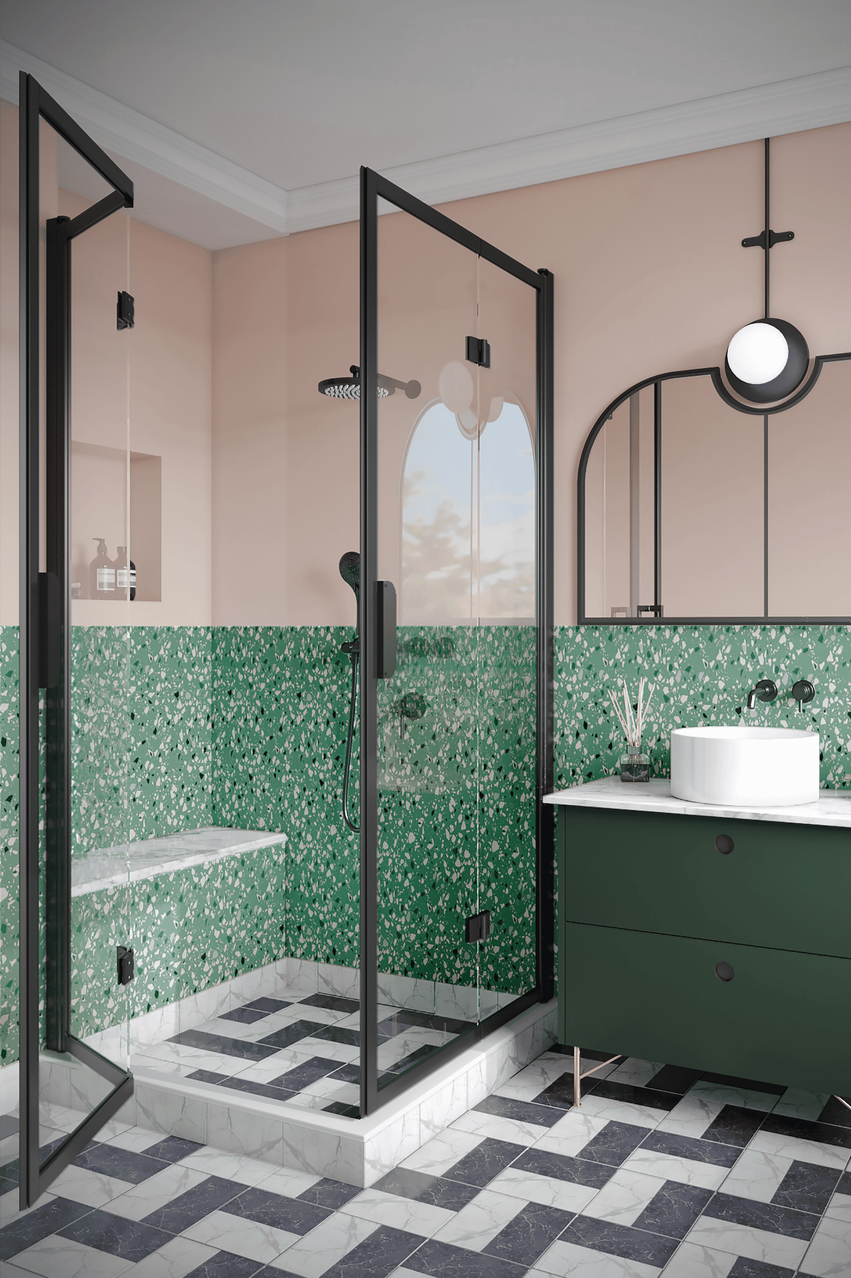 Shower enclosure Hietakari Bläk 899 New York, folding door + folding door – 4