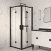 Shower enclosure Hietakari Bläk 899 New York, black frame, reeded glass Shower enclosure Hietakari Bläk 899 New York, black frame, reeded glass
