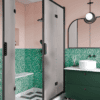 Shower enclosure Hietakari Bläk 899 New York, black frame, satin frosted glass Shower enclosure Hietakari Bläk 899 New York, black frame, satin frosted glass