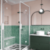 Shower enclosure Hietakari Bläk 899 New York, white frame, grey tinted glass Shower enclosure Hietakari Bläk 899 New York, white frame, grey tinted glass