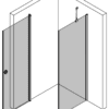 Shower enclosure Hietakari Forma 368, fixed wall + hinged door – view 4 Shower enclosure Hietakari Forma 368, fixed wall + hinged door – 4