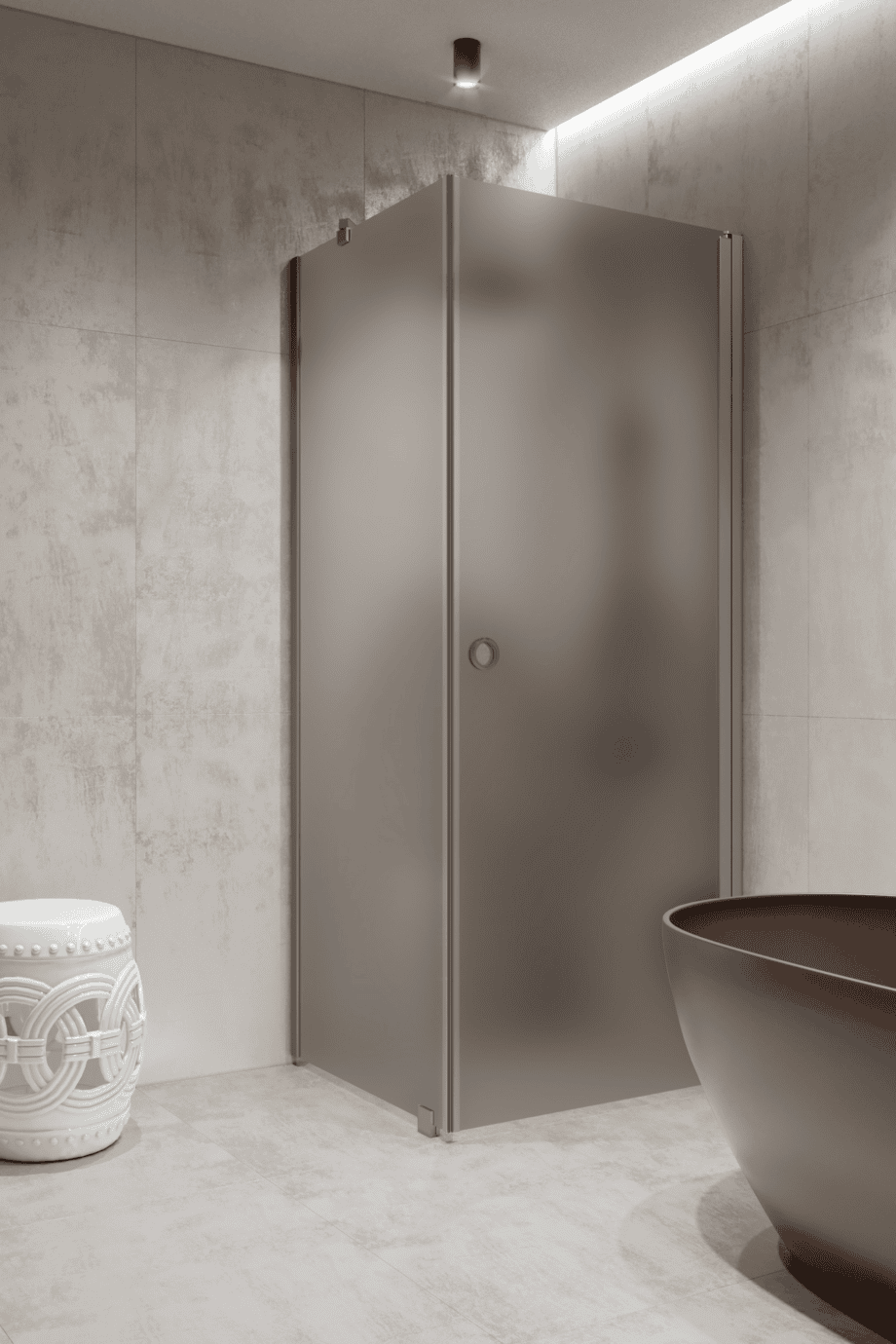 Shower enclosure Hietakari Forma 368, aluminium frame, grey satin glass Shower enclosure Hietakari Forma 368, aluminium frame, grey satin glass