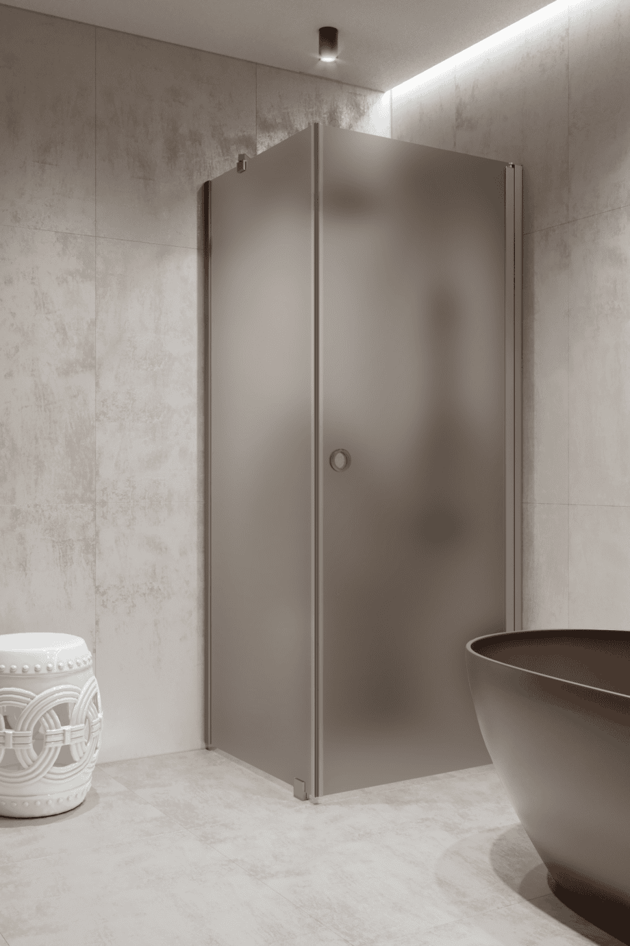 Shower enclosure Hietakari Forma 368, aluminium frame, brown satin glass Shower enclosure Hietakari Forma 368, aluminium frame, brown satin glass