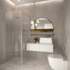 Shower enclosure Hietakari Forma 368, aluminium frame, reeded glass Shower enclosure Hietakari Forma 368, aluminium frame, reeded glass