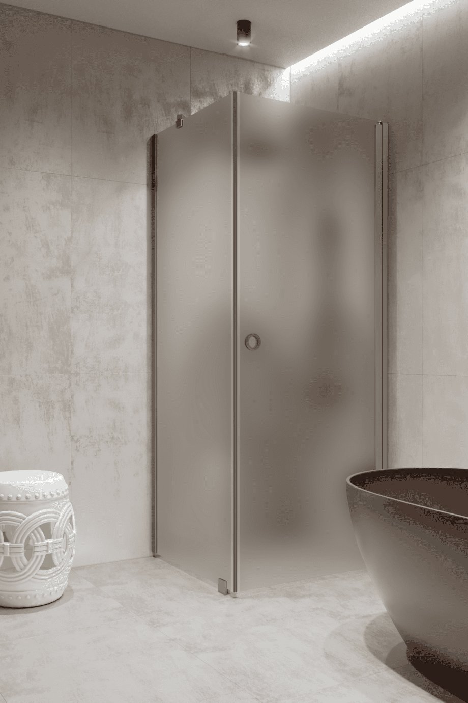 Shower enclosure Hietakari Forma 368, aluminium frame, satin frosted glass Shower enclosure Hietakari Forma 368, aluminium frame, satin frosted glass