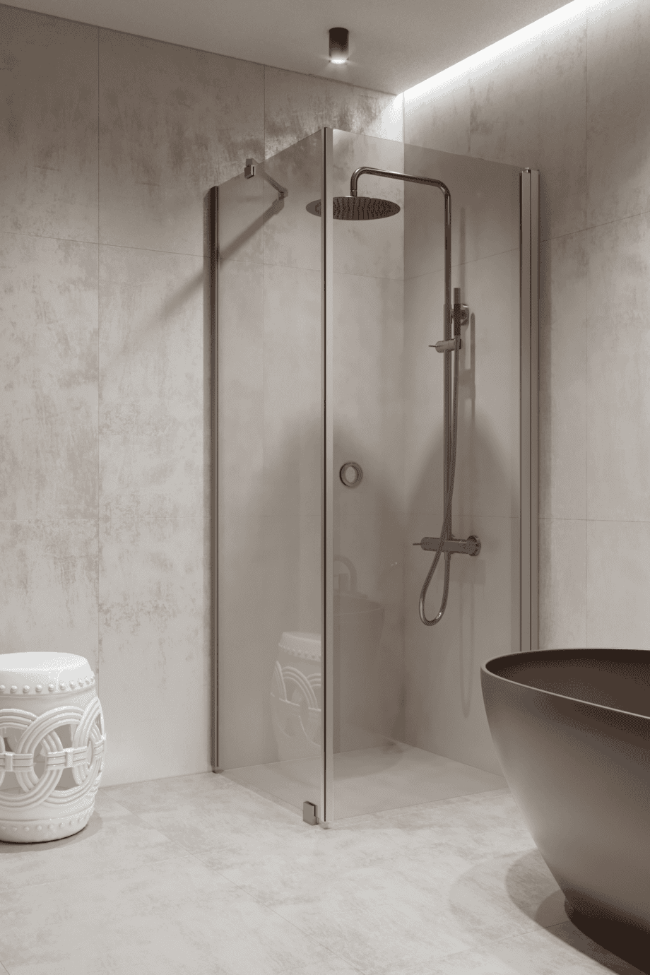 Shower enclosure Hietakari Forma 368, aluminium frame, super bright glass Shower enclosure Hietakari Forma 368, aluminium frame, super bright glass