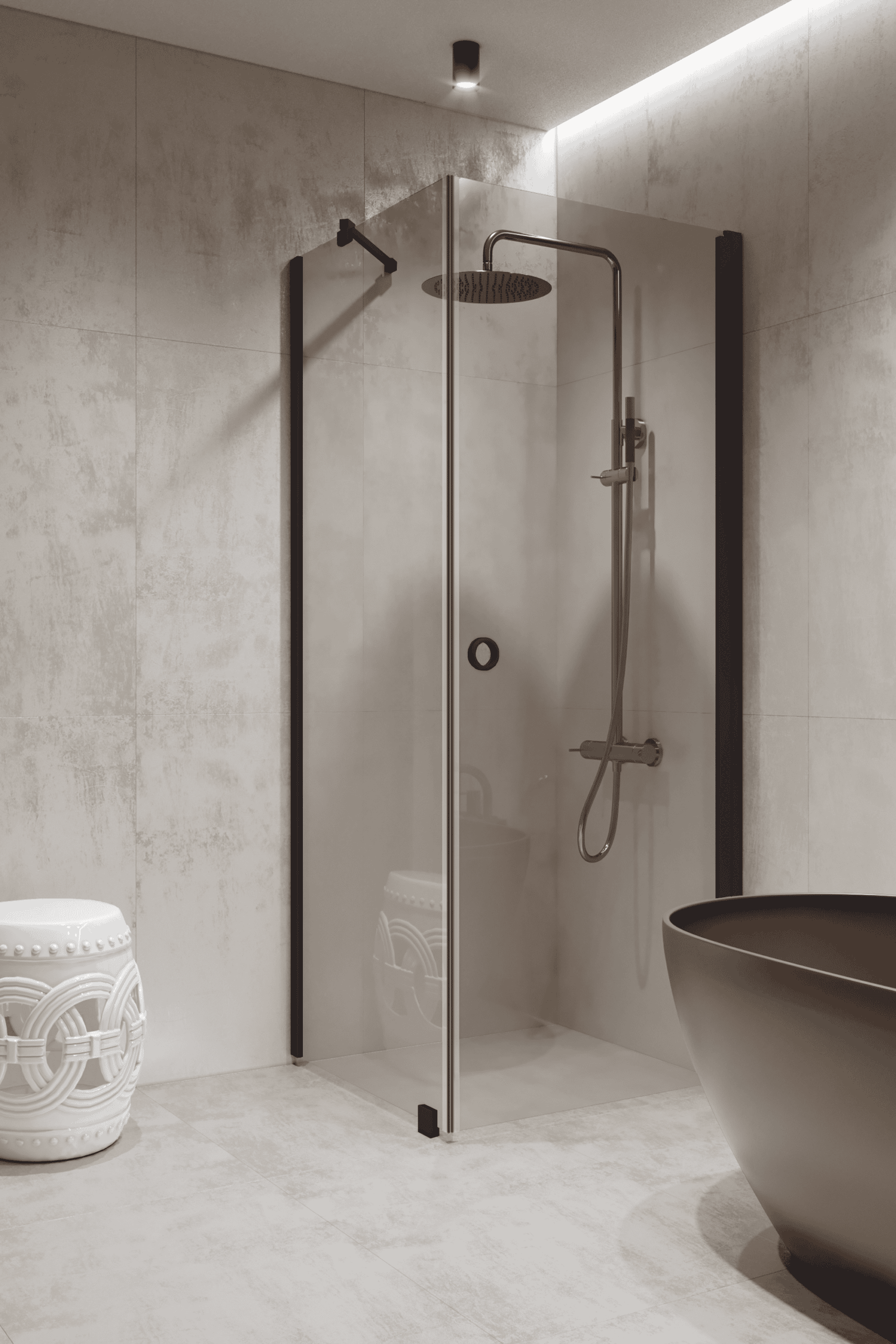 Shower enclosure Hietakari Forma 368, fixed wall + hinged door – 9