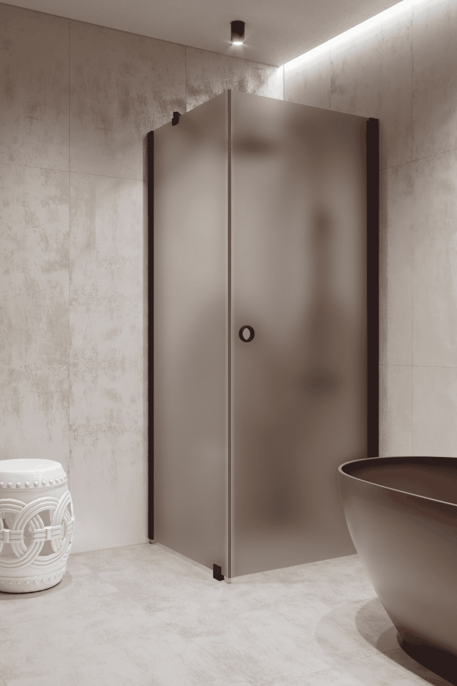 Shower enclosure Hietakari Forma 368, Cocoa frame, brown satin glass Shower enclosure Hietakari Forma 368, Cocoa frame, brown satin glass