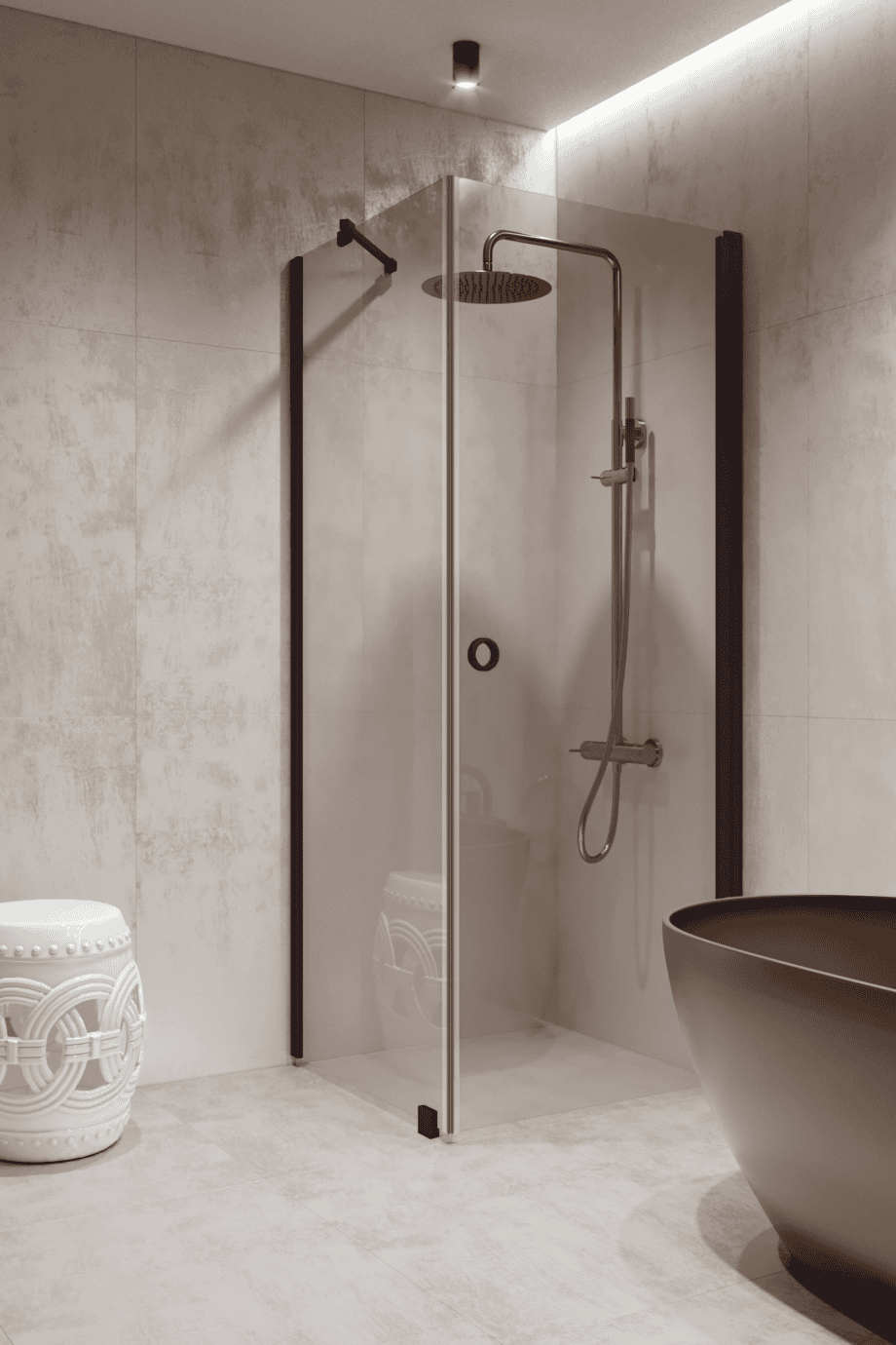 Shower enclosure Hietakari Forma 368, Cocoa frame, super bright glass Shower enclosure Hietakari Forma 368, Cocoa frame, super bright glass