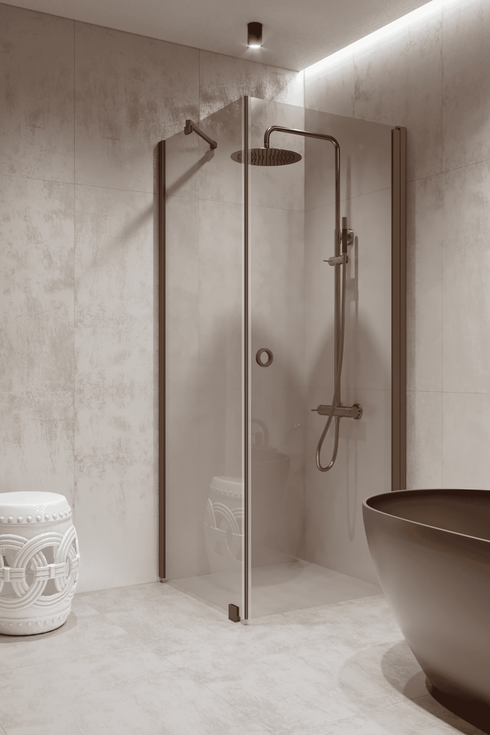 Shower enclosure Hietakari Forma 368, fixed wall + hinged door – 8