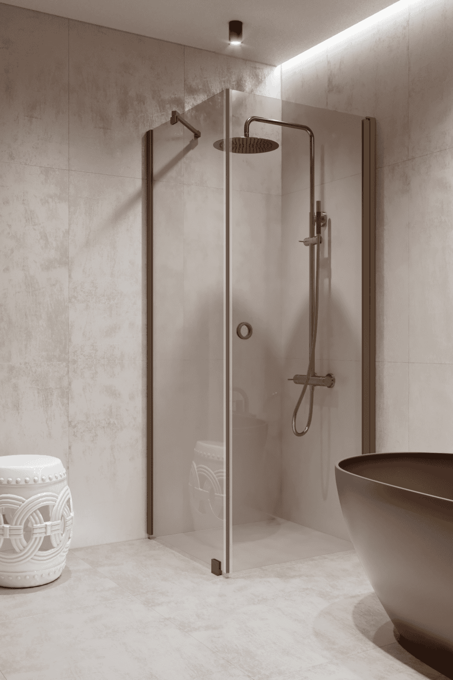 Shower enclosure Hietakari Forma 368, Mocha frame, super bright glass Shower enclosure Hietakari Forma 368, Mocha frame, super bright glass