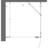 Shower enclosure Hietakari Forma 368, fixed wall + hinged door – view 2 Shower enclosure Hietakari Forma 368, fixed wall + hinged door – 2