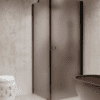 Shower enclosure Hietakari Forma 368, black frame, brown satin glass Shower enclosure Hietakari Forma 368, black frame, brown satin glass