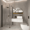 Shower enclosure Hietakari Forma 368, black frame, reeded glass Shower enclosure Hietakari Forma 368, black frame, reeded glass
