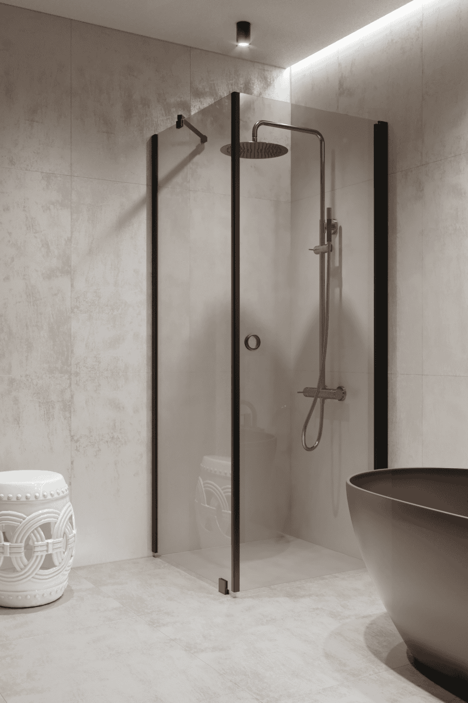 Shower enclosure Hietakari Forma 368, black frame, super bright glass Shower enclosure Hietakari Forma 368, black frame, super bright glass
