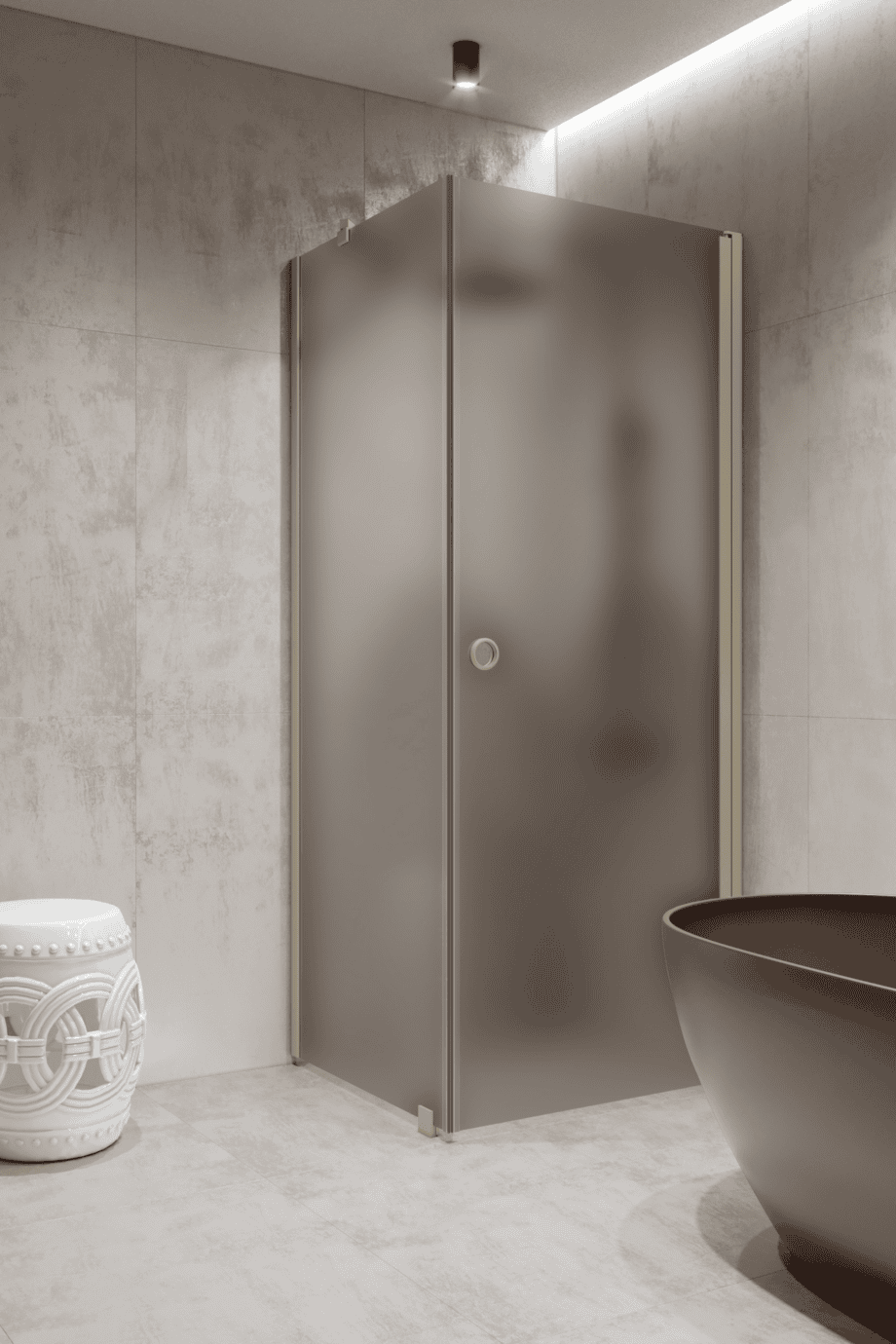 Shower enclosure Hietakari Forma 368, Sand frame, grey satin glass Shower enclosure Hietakari Forma 368, Sand frame, grey satin glass