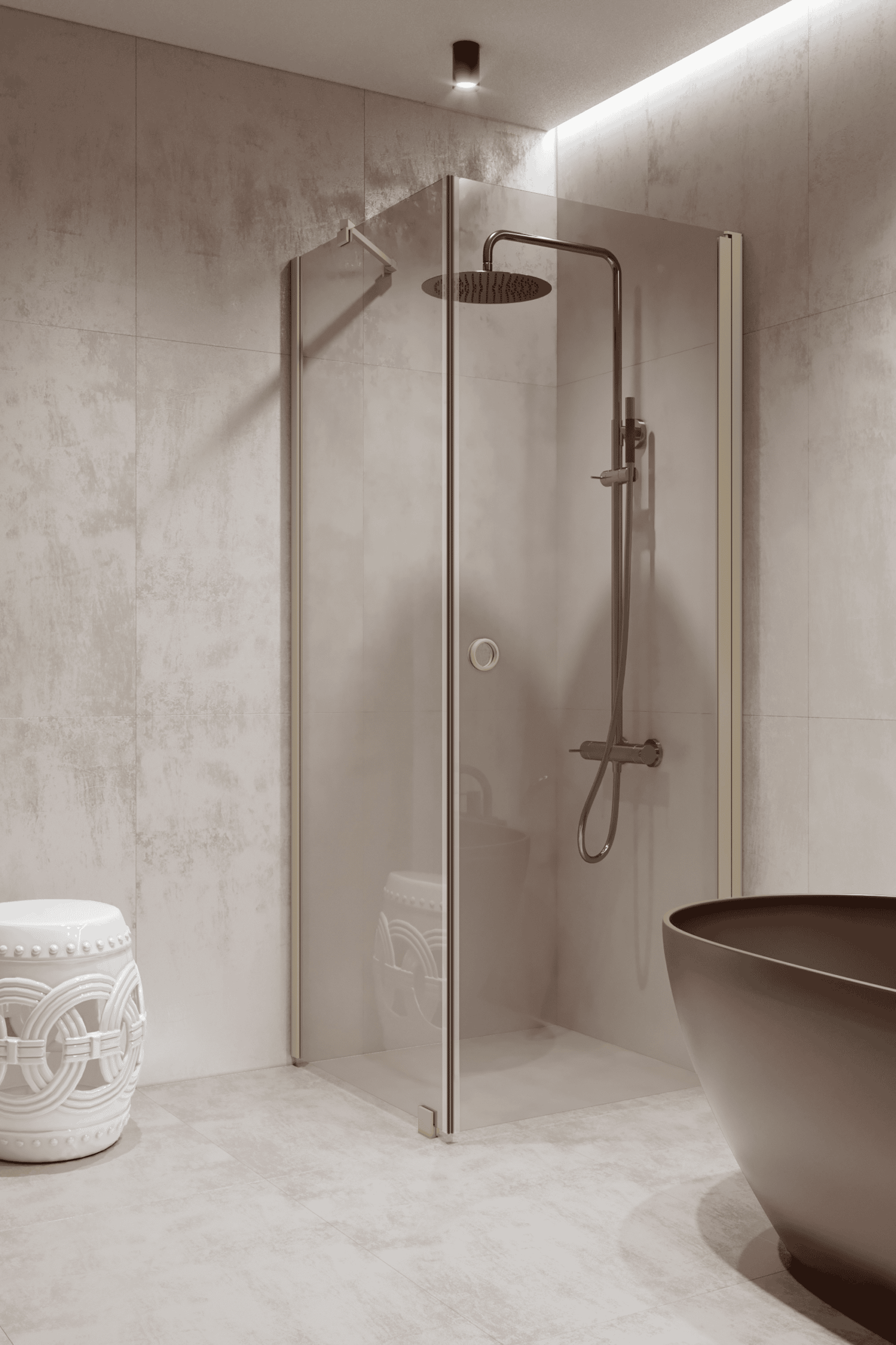 Shower enclosure Hietakari Forma 368, fixed wall + hinged door – 7