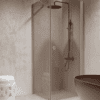 Shower enclosure Hietakari Forma 368, Sand frame, bronze tinted glass Shower enclosure Hietakari Forma 368, Sand frame, bronze tinted glass