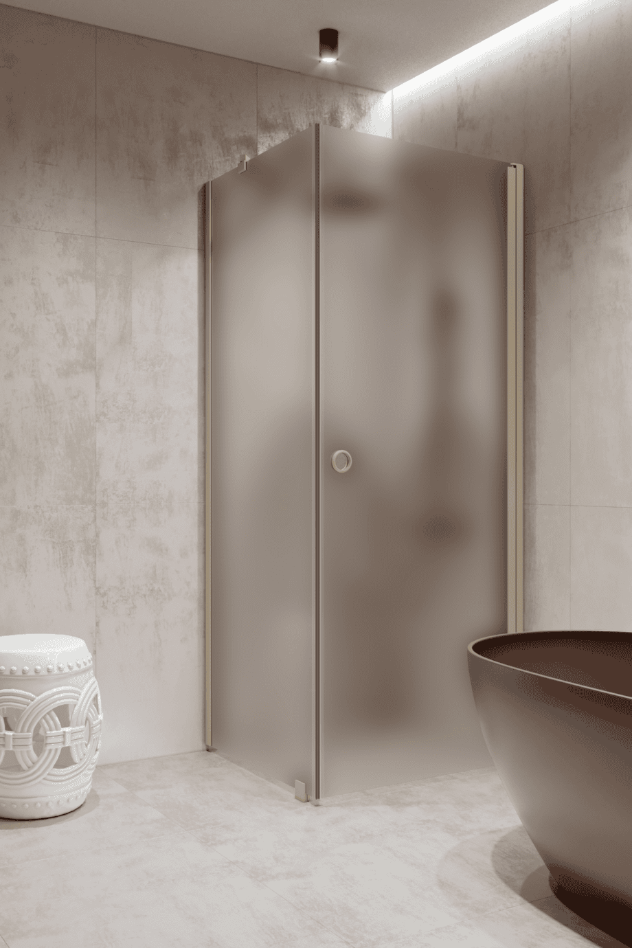 Shower enclosure Hietakari Forma 368, Sand frame, satin frosted glass Shower enclosure Hietakari Forma 368, Sand frame, satin frosted glass