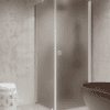 Shower enclosure Hietakari Forma 368, white frame, brown satin glass Shower enclosure Hietakari Forma 368, white frame, brown satin glass
