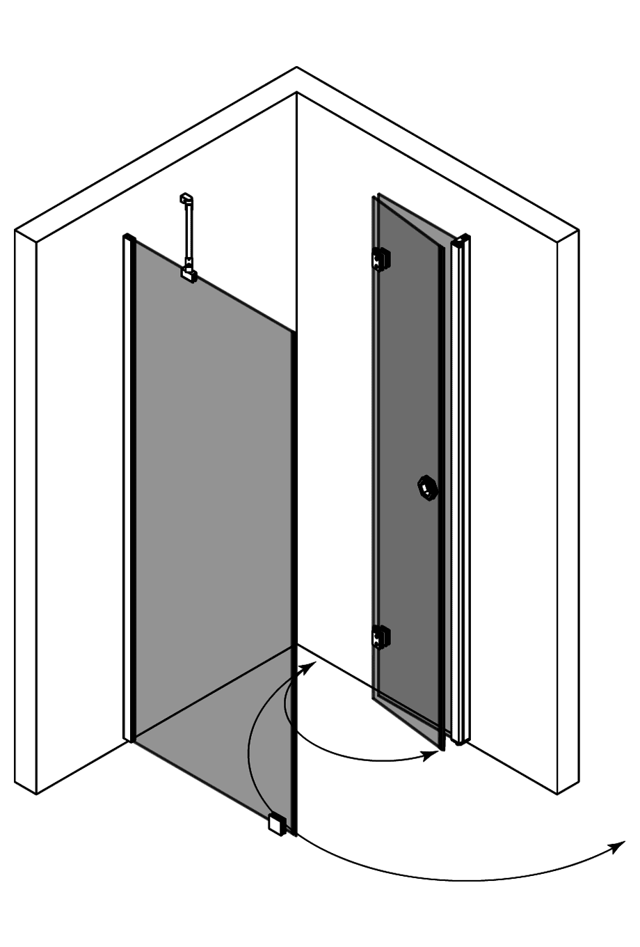 Shower enclosure Hietakari Forma 369, fixed wall + folding door – 4